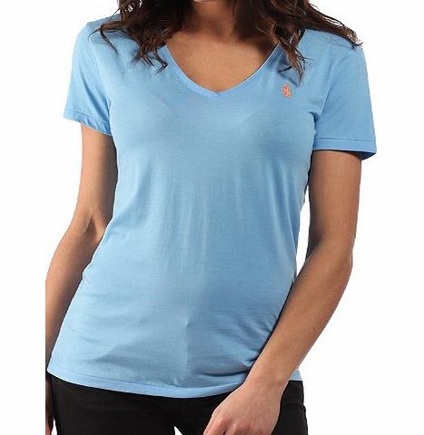 Womens T-Shirt V-Neck Sky Blue - Medium