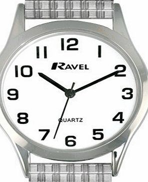 Ravel White Dial Steel Expansion Strap Ladies Wrist Watch New