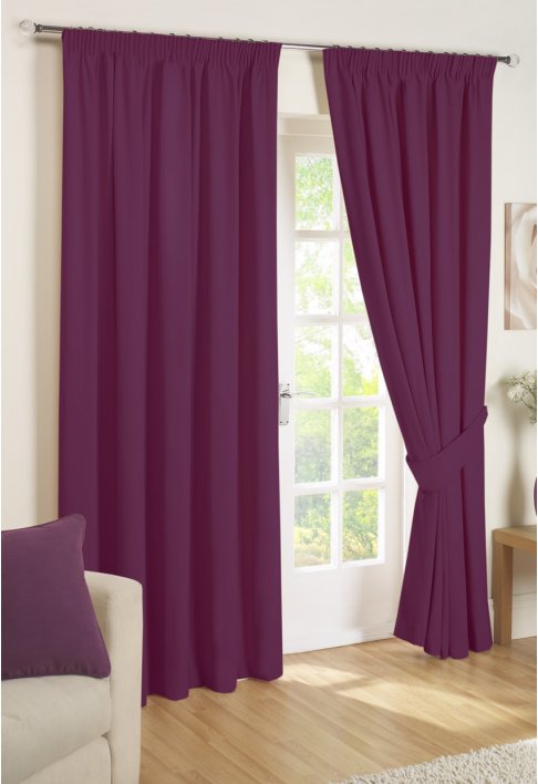 Aubergine Lined Curtains