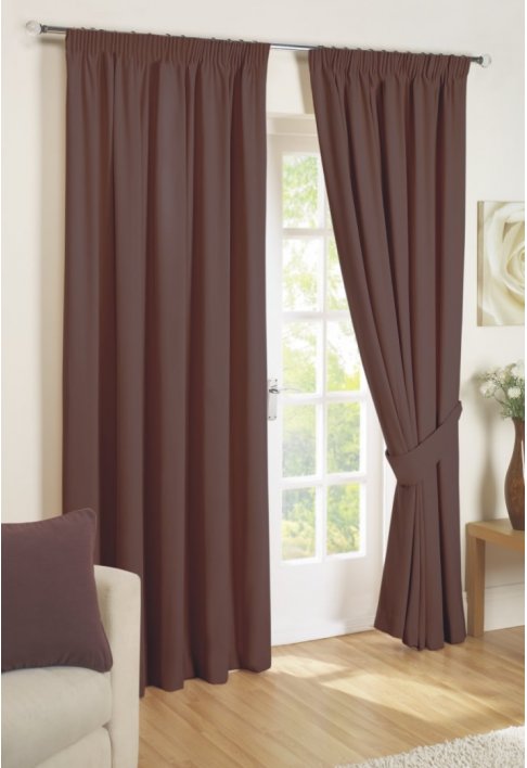 Chocolate Lined Curtains