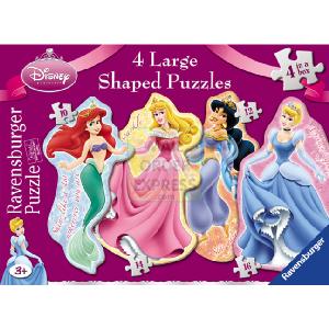 Disney Princess 4 Large Shaped Jigsaw Puzzles