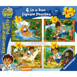 Go Diego Go 4 in a Box Jigsaw Puzzles