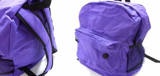 Kids Childrens Junior Backpack Rucksack Sport Gym PE Book School Bag Smart Built In Slot For Earphones/Headphones - New (Red)