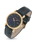 Raymond Weil Blue Dial 18K Gold and Croco Leather Dress Watch