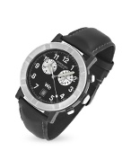 Parsifal W1 Black Leather Stainless Steel Chrono