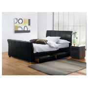 Double 4 Drawer Bed, Black & Airsprung
