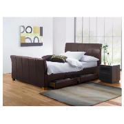 Double 4 Drawer Bed, Brown & Standard