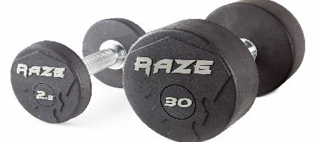 Raze 1 x 15.0kg Premium Rubber Dumbbell