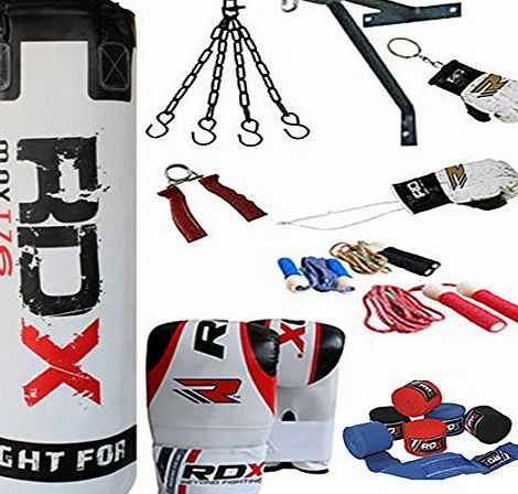 RDX Authentic RDX 13PC Professional Boxing Set 4ft Filled Heavy Punch Bag,Gloves,Bracket MMA AB, 4FT Bag Set