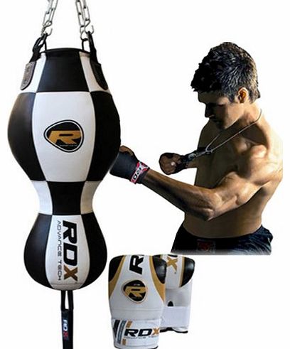 Authentic RDX 3 in 1 Punch Bag + Boxing Gloves Double End Speed Ball Body Angle MMA Peanut