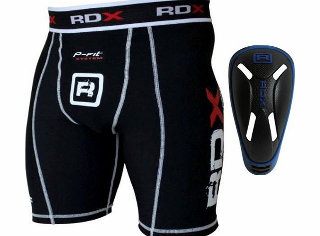 RDX Authentic RDX Compression Flex Shorts amp; Gel Groin Cup Guard MMA Boxing Muay Thai UFC Box K