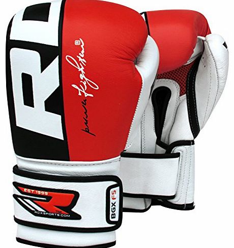 RDX Authentic RDX Leather Gel Boxing Gloves Fight Punch Bag MMA Grappling Muay Thai