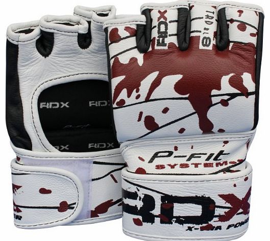 RDX Authentic RDX Leather Gel Tech MMA UFC Grappling Gloves Fight Boxing Punch Bag V-Size Large