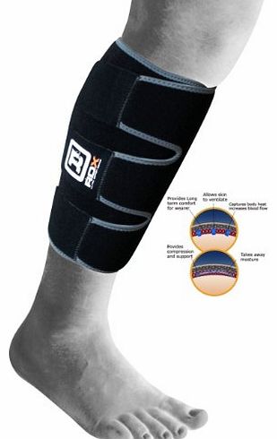 RDX Authentic RDX Neoprene Calf Brace Support Wrap Shin Ankle Sports Pain Strap Bandage Injury (SINGLE ITEM)