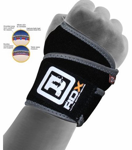 Authentic RDX Neoprene Silicon Wrist Brace Support Gym Weight Lifting Strap Bandage Wrap W (SINGLE ITEM)