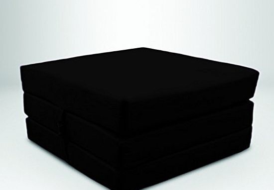 Ready Steady Bed Black Water Resistant Fold Out Z Bed Cube Mattress with Fastening