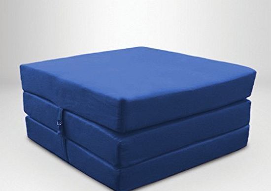 Ready Steady Bed Blue Water Resistant Fold Out Z Bed Cube Mattress with Fastening