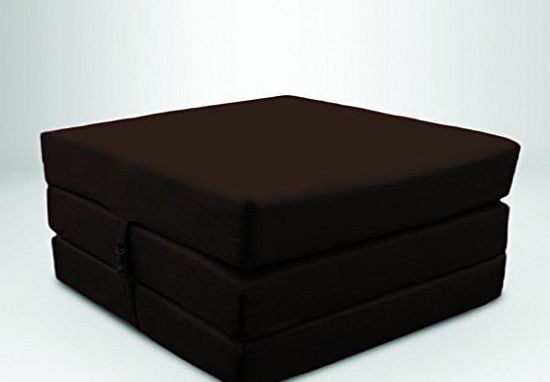 Ready Steady Bed Chocolate Brown Water Resistant Fold Out Z Bed Cube Mattress with Fastening