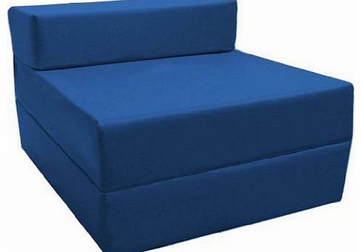 Comfortable Fold Out Z Bed Chair in Blue. Soft, Comfortable & Lightweight with a Removeable Waterproof Cover. Available in 10 Colours.