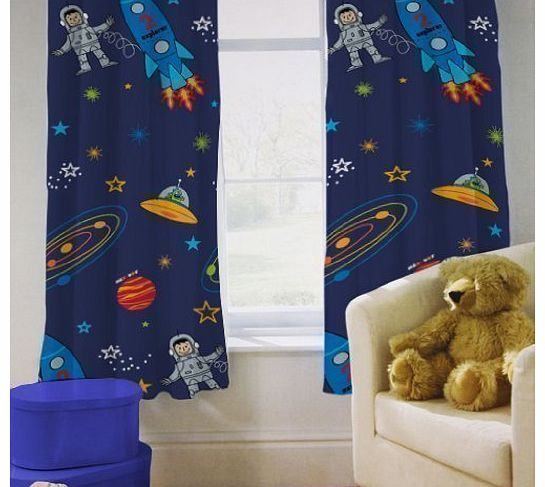 Curtains 66`` x 72`` Space Boy with Tie Backs