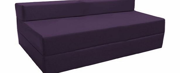 Fold Out Water Resistant Z Bed Sofa in Purple. Soft, Comfortable & Lightweight with a Removeable Cover