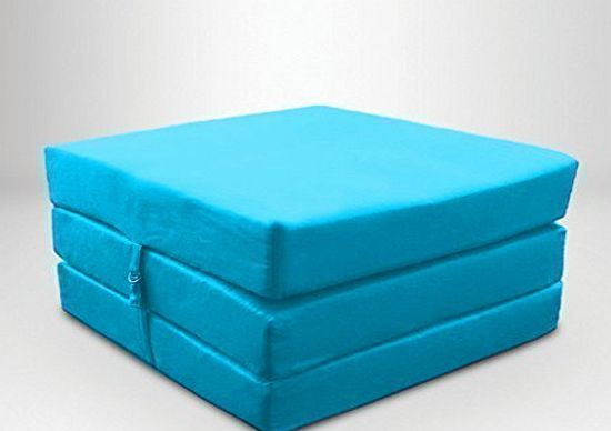 Ready Steady Bed Turquoise Water Resistant Fold Out Z Bed Cube Mattress with Fastening
