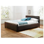 Brown Faux Leather King Bedstead And