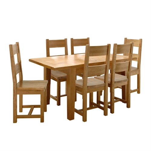 Reclaimed Pine Reclaimed Oak Large Dining Set with 4 Wooden