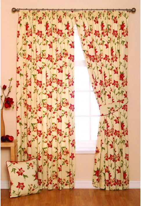 Chatsworth Red Lined Curtains