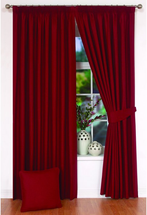 Peru Red Lined Curtains