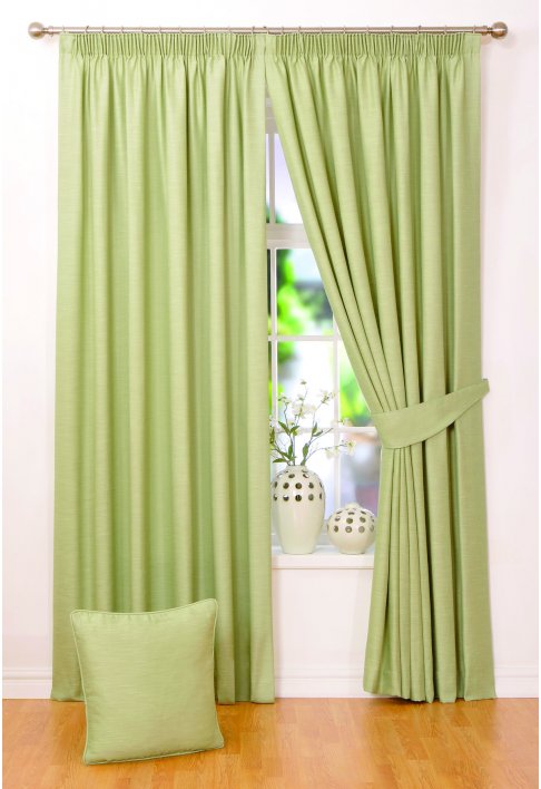 Peru Soft Green Lined Curtains