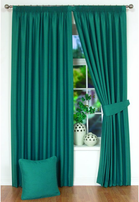 Peru Teal Lined Curtains