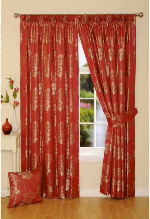 Toledo Red Lined Curtains