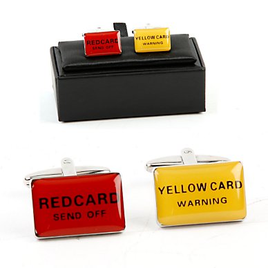 Red and Yellow card cufflinks