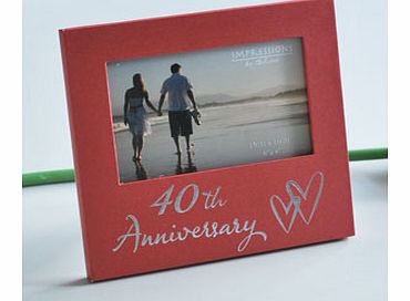 Red Coloured 40th Ruby Wedding Anniversary 6 x 4