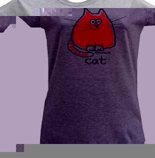 Red Dog Wear Womens CAT grey T.shirt. Large (sz: 12)