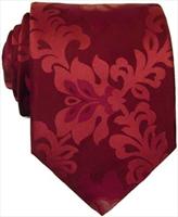 Red Floral Pattern Silk Tie by Simon Carter