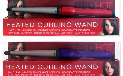 Heated Curling Wand with 4 Digital Temperature Setting