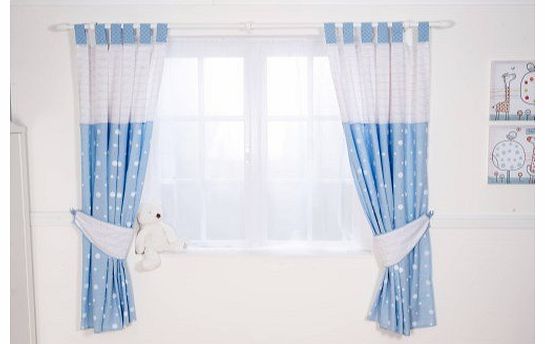 Tab Top Curtains Blue - Hello Ernest with Tie Backs