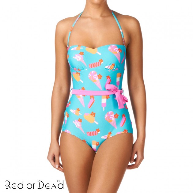 Womens Red or Dead Ice Cream Swimsuit -