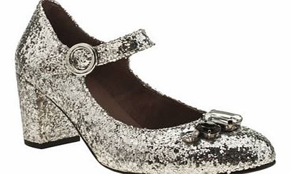 womens red or dead silver charleston low heels