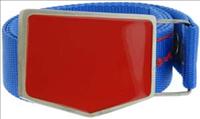Red Shield - Blue Canvas Belt by Jon Wye