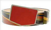 Red Shield - Swirl Leather Belt by Jon Wye