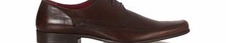 Red Tape Earn brown leather lace-up shoes