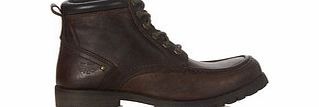 Red Tape Keasden brown leather laced boots