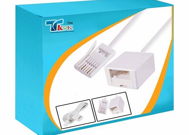 RedTec 10 Meter RJ11 UK Telephone Male to Female Extension Cable, Ideal for home or office if your socket isnt in the ideal place, RJ11 UK BT Telephone, Fax Modem, Fax Machine Extension Cable. Extend your ex