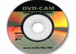 Dvd camcorder laser lens cleaner - This 8cm disc will clean the laser lens in devices such as DVD camcorders that cannot take a full size DVD lens cleaner.