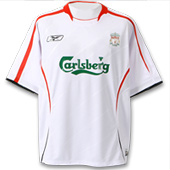 Liverpool Away Shirt 2005/06 - Juniors with Riise 6 printing.