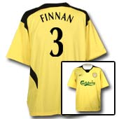 Liverpool FC Away Shirt - 2004 - 2005 with Finnan 3 printing.