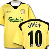 Liverpool FC Away Shirt - 2004 - 2005 with Owen 10 printing.